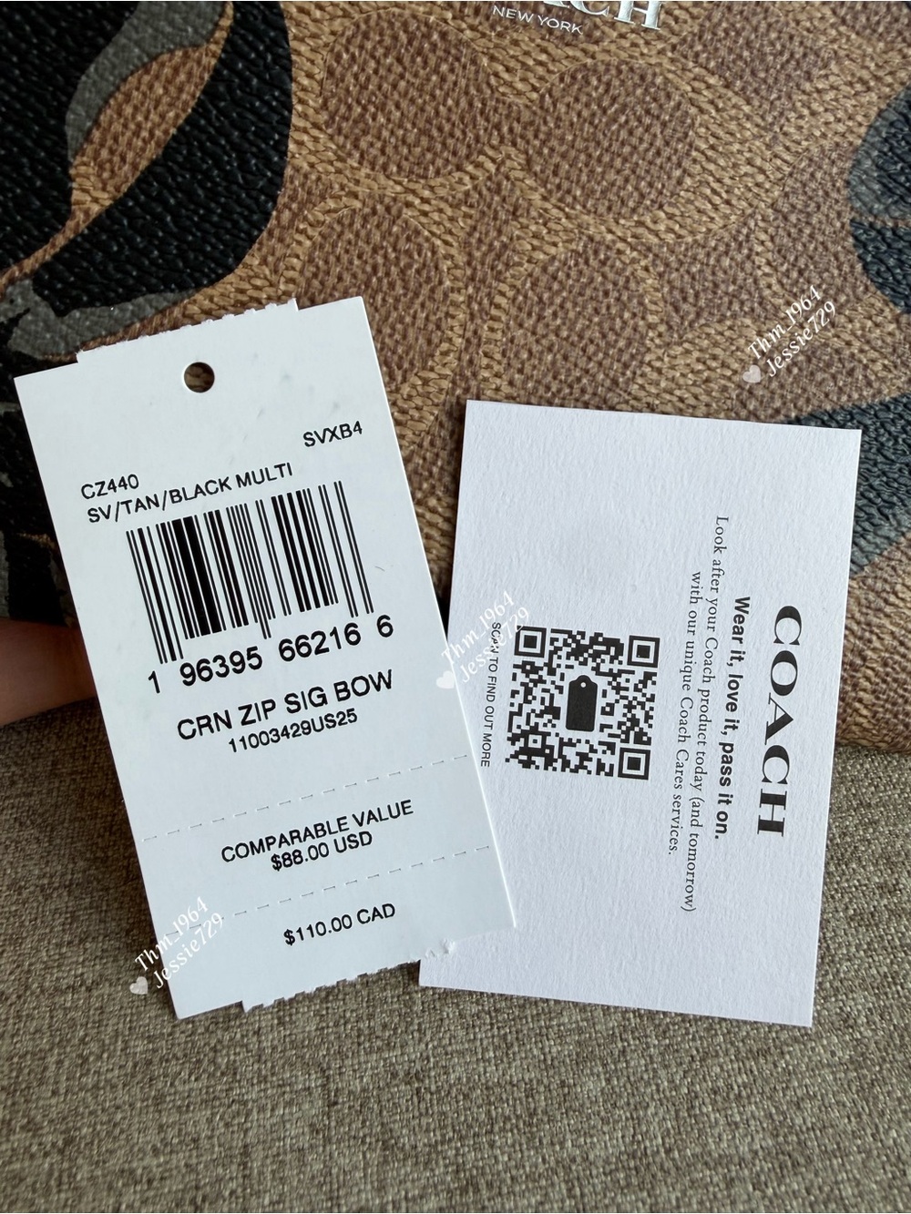 NWT！2PCS COACH City Bucket Bag In Signature With Bow Print And Wrsitlet（CZ440） - Picture 11 of 11